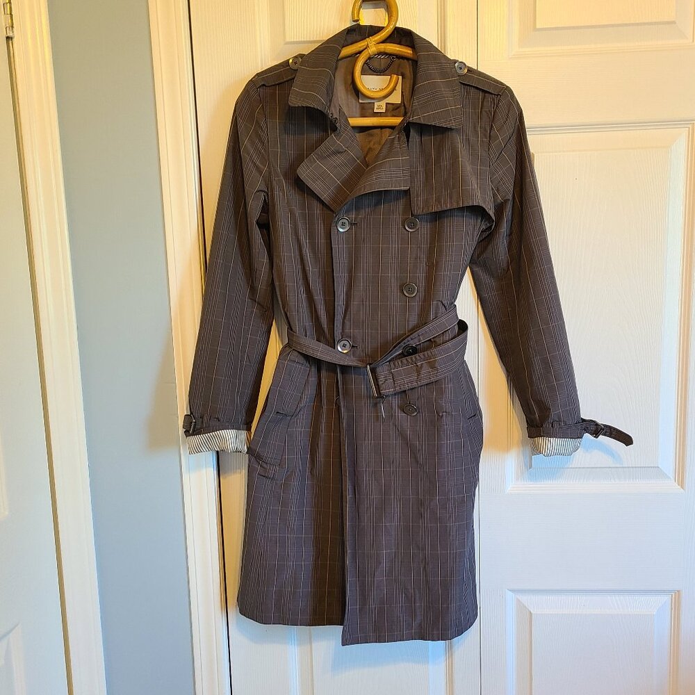 Banana Republic plaid trench coat